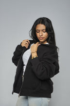 BLACK ZIP-UP