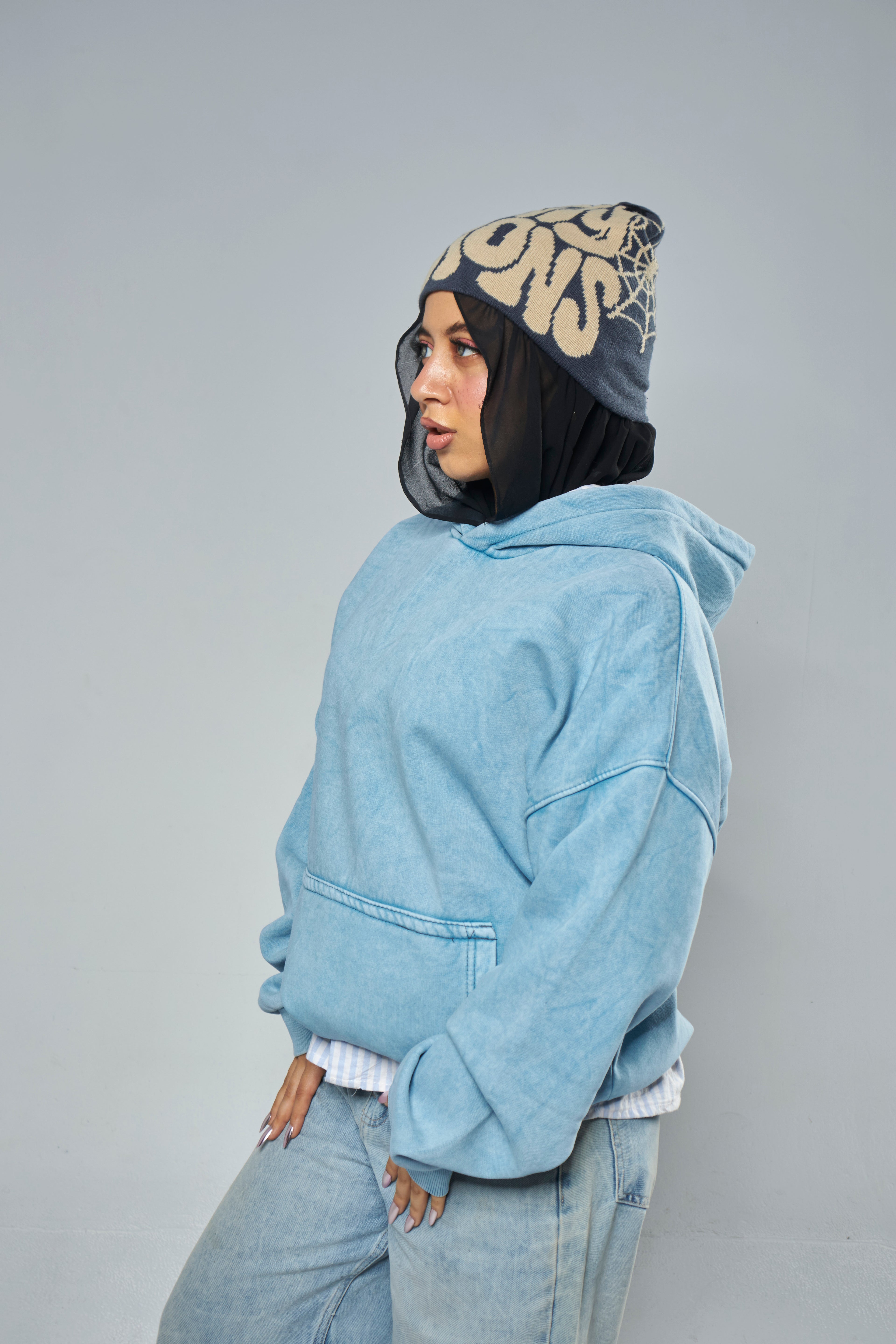 Washed Light Blue Hoodie
