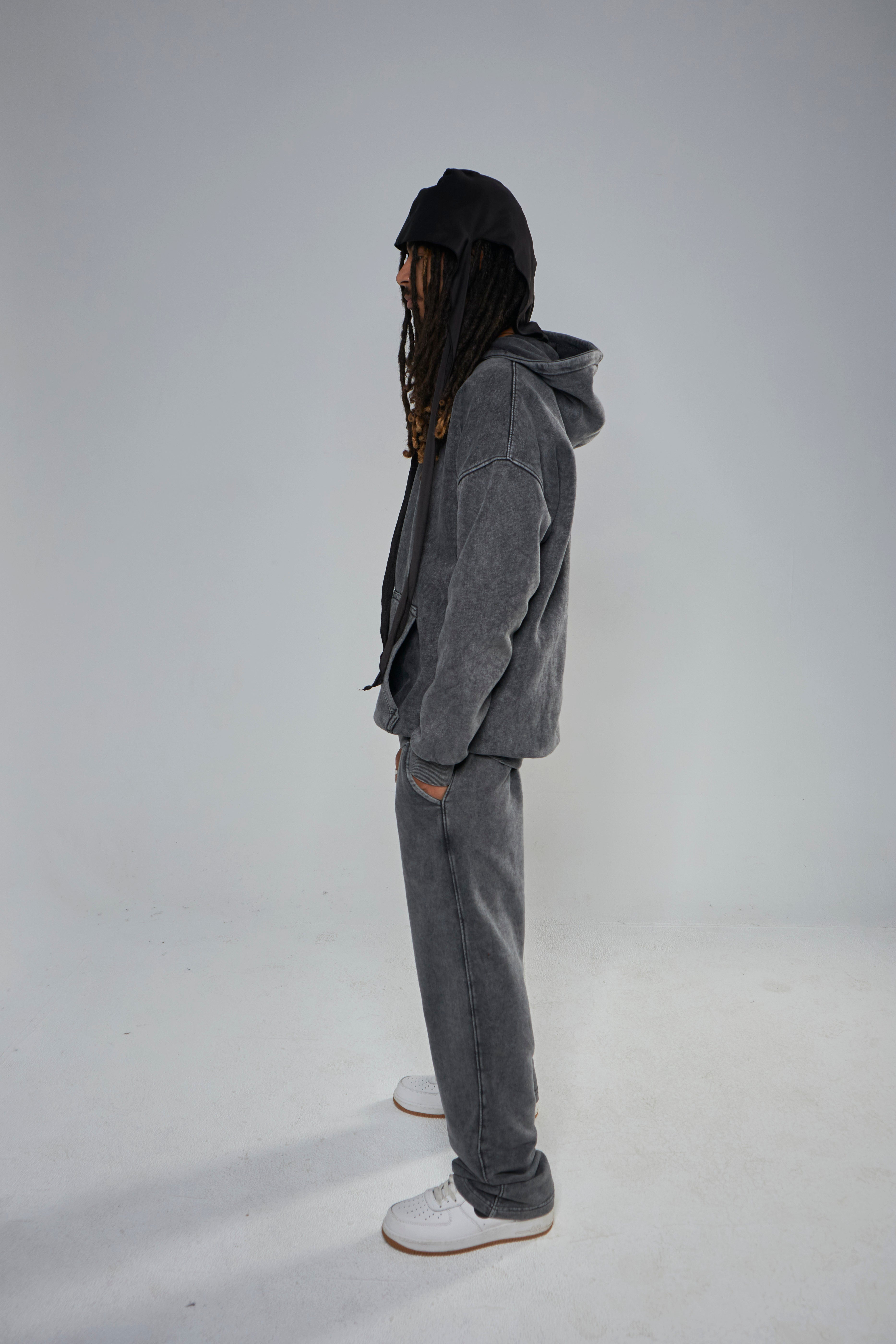 Washed Charcoal Relaxed Set