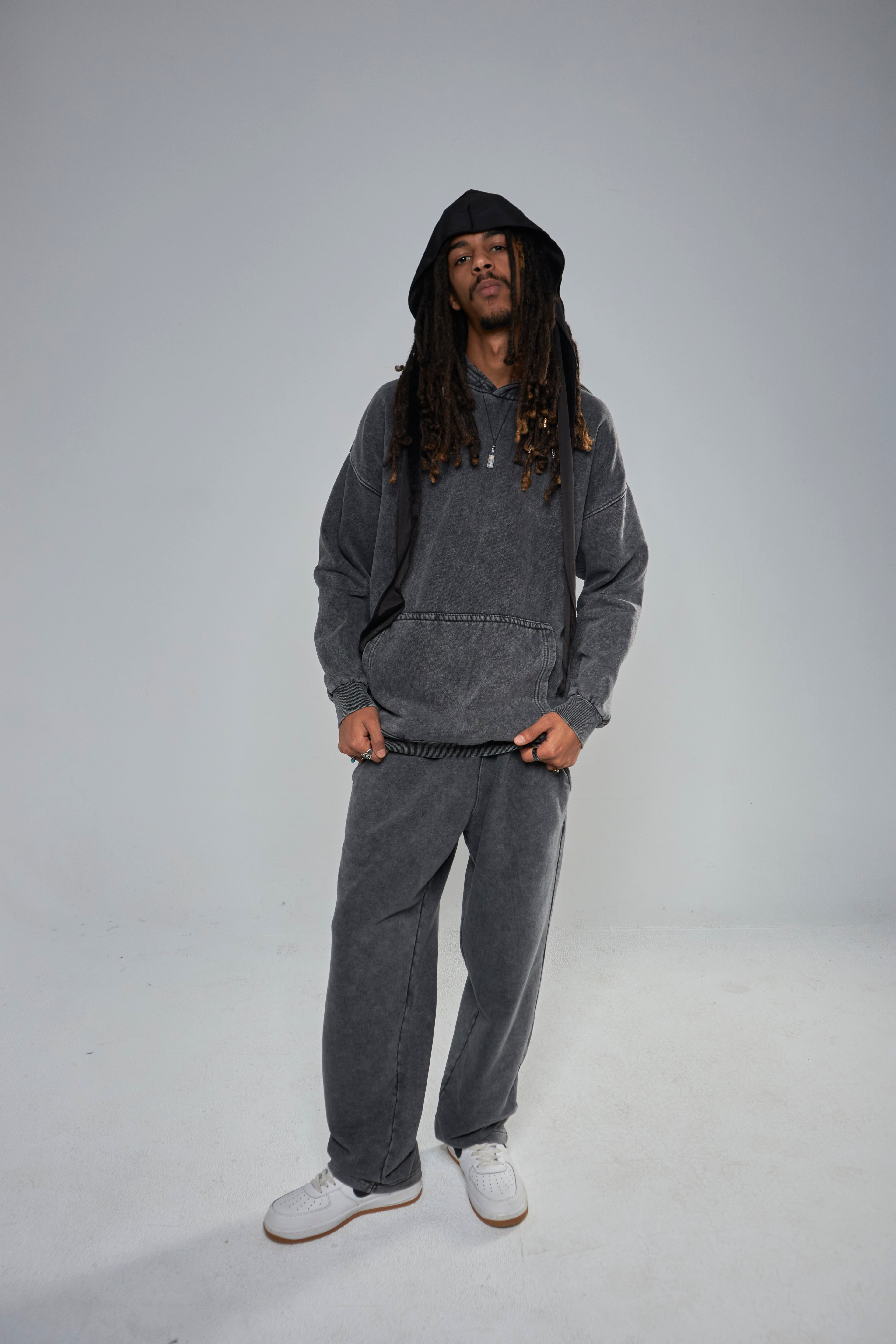Washed Charcoal Relaxed Set